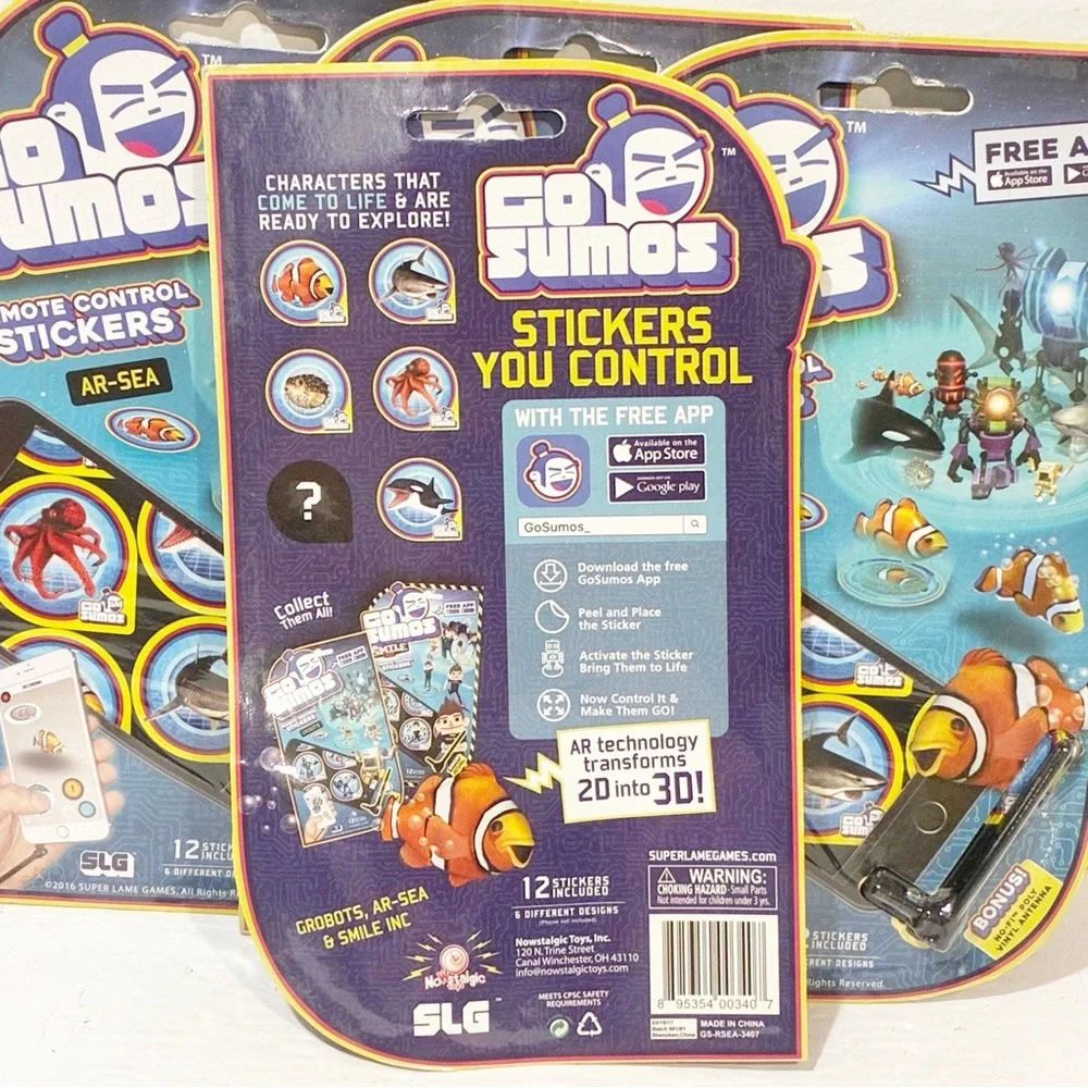 GoSumos Remote Control Stickers Lot‎ of 4 App Game NEW